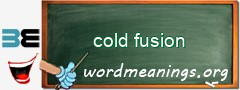 WordMeaning blackboard for cold fusion